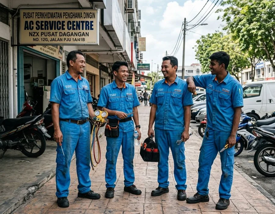 AC Service Pro Subang Jaya technician team